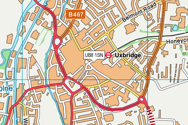 UB8 1SN map - OS VectorMap District (Ordnance Survey)