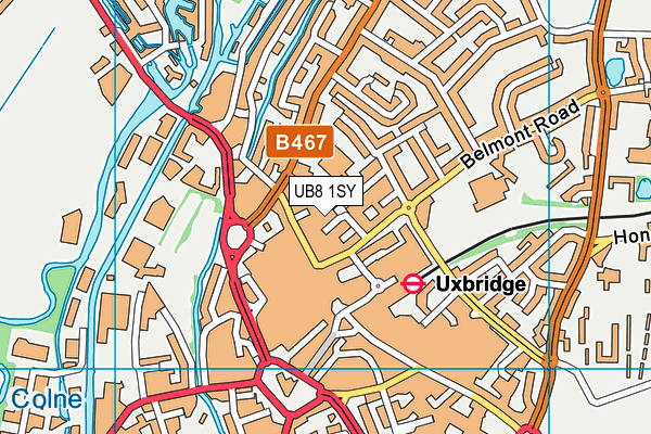 UB8 1SY map - OS VectorMap District (Ordnance Survey)