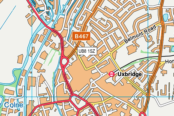 UB8 1SZ map - OS VectorMap District (Ordnance Survey)