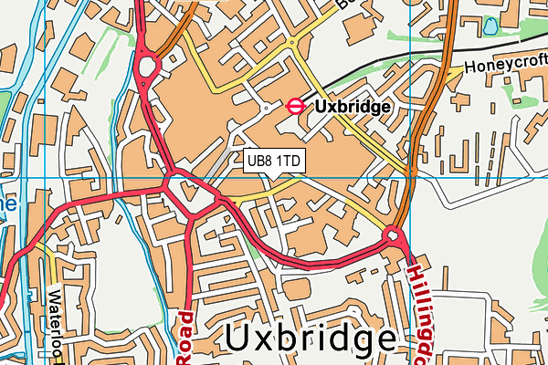 The Gym Group (Uxbridge) map (UB8 1TD) - OS VectorMap District (Ordnance Survey)
