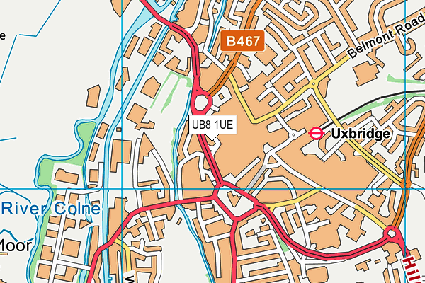 UB8 1UE map - OS VectorMap District (Ordnance Survey)