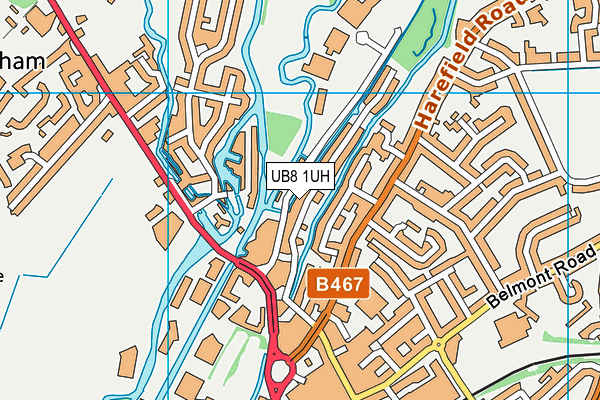 UB8 1UH map - OS VectorMap District (Ordnance Survey)
