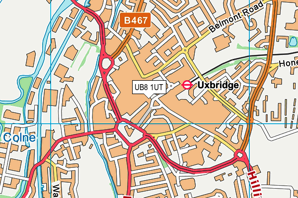 UB8 1UT map - OS VectorMap District (Ordnance Survey)