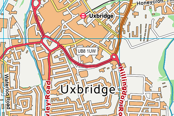 UB8 1UW map - OS VectorMap District (Ordnance Survey)