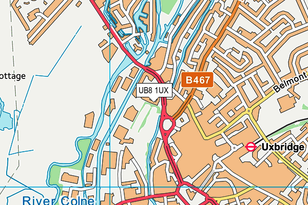 UB8 1UX map - OS VectorMap District (Ordnance Survey)