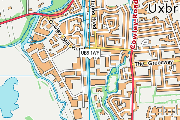 UB8 1WF map - OS VectorMap District (Ordnance Survey)