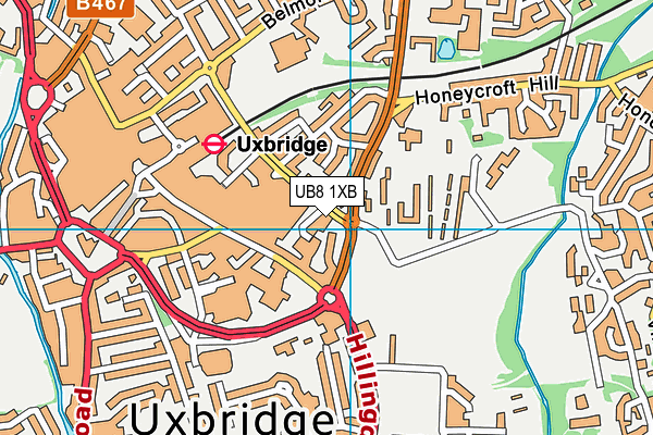 UB8 1XB map - OS VectorMap District (Ordnance Survey)