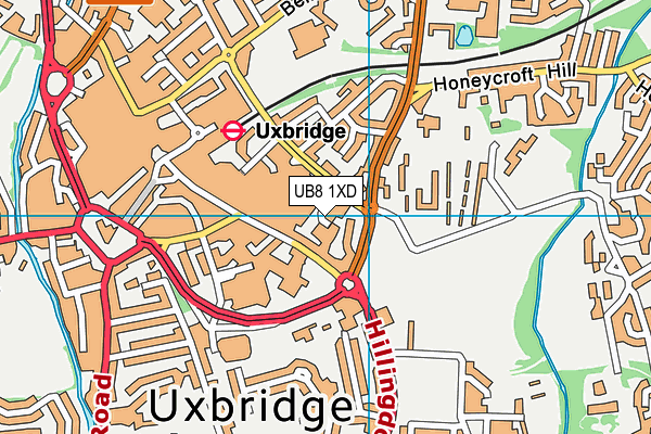 UB8 1XD map - OS VectorMap District (Ordnance Survey)