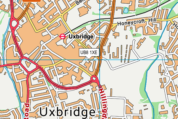 UB8 1XE map - OS VectorMap District (Ordnance Survey)