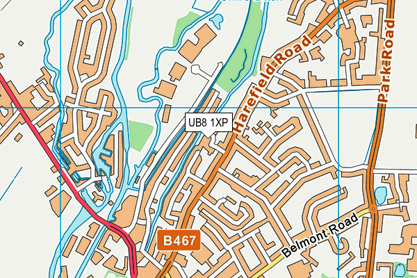 UB8 1XP map - OS VectorMap District (Ordnance Survey)