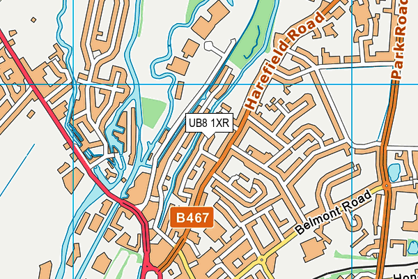 UB8 1XR map - OS VectorMap District (Ordnance Survey)