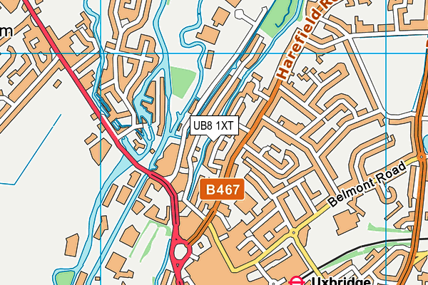 UB8 1XT map - OS VectorMap District (Ordnance Survey)