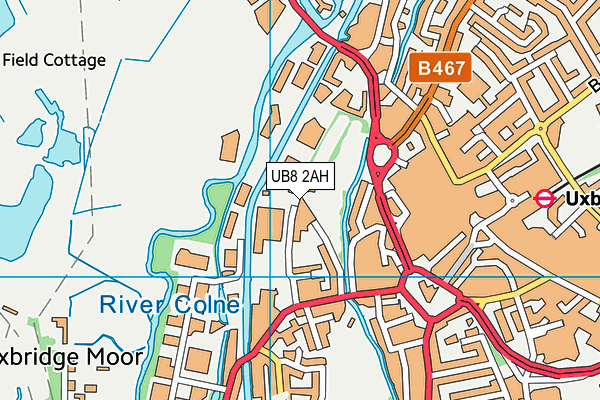 UB8 2AH map - OS VectorMap District (Ordnance Survey)