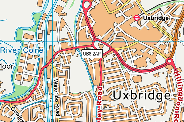 UB8 2AP map - OS VectorMap District (Ordnance Survey)