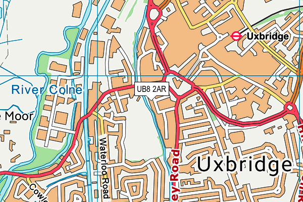UB8 2AR map - OS VectorMap District (Ordnance Survey)