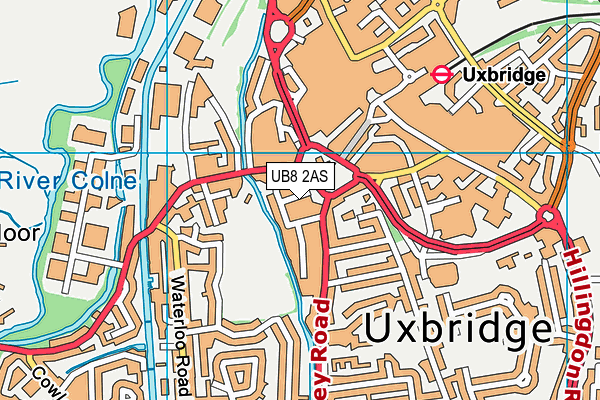 UB8 2AS map - OS VectorMap District (Ordnance Survey)