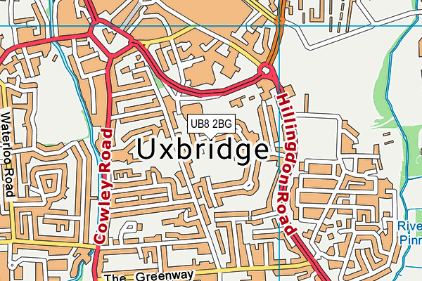 UB8 2BG map - OS VectorMap District (Ordnance Survey)