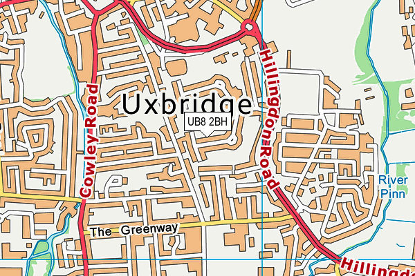 UB8 2BH map - OS VectorMap District (Ordnance Survey)
