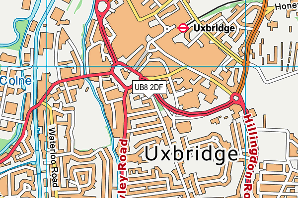 UB8 2DF map - OS VectorMap District (Ordnance Survey)