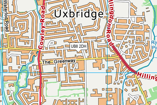 UB8 2DH map - OS VectorMap District (Ordnance Survey)