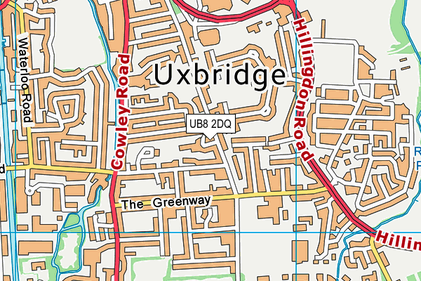 UB8 2DQ map - OS VectorMap District (Ordnance Survey)