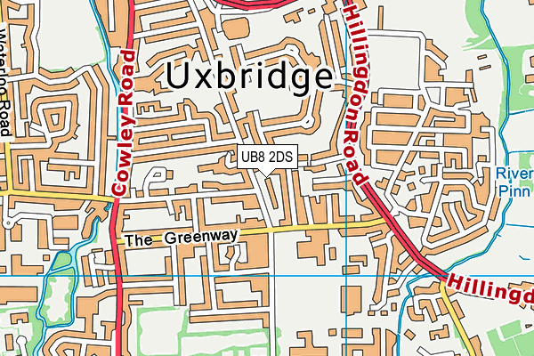 UB8 2DS map - OS VectorMap District (Ordnance Survey)