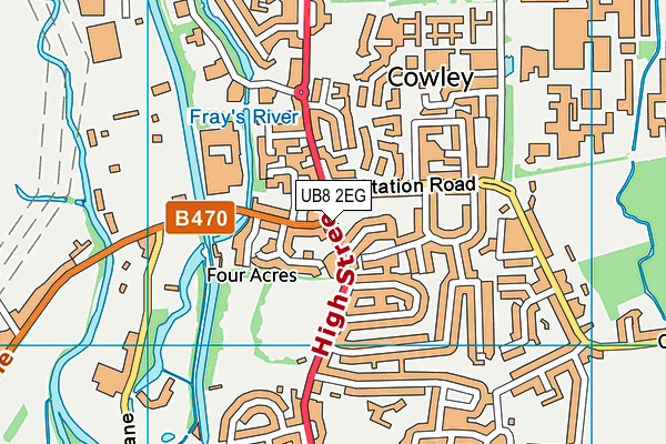 UB8 2EG map - OS VectorMap District (Ordnance Survey)