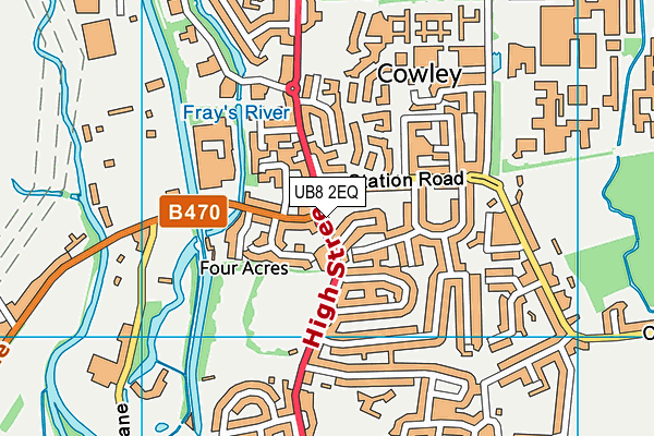 UB8 2EQ map - OS VectorMap District (Ordnance Survey)