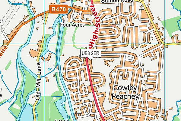 UB8 2ER map - OS VectorMap District (Ordnance Survey)
