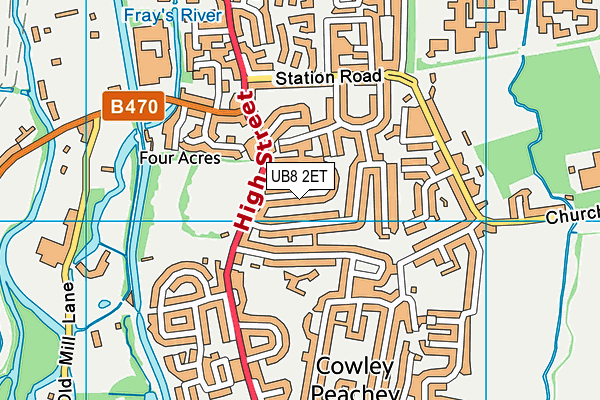 UB8 2ET map - OS VectorMap District (Ordnance Survey)