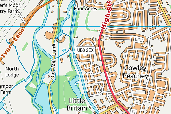 UB8 2EX map - OS VectorMap District (Ordnance Survey)