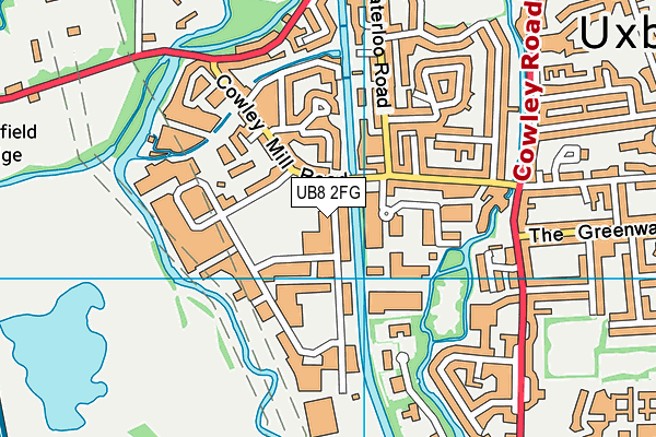 UB8 2FG map - OS VectorMap District (Ordnance Survey)