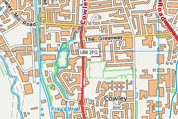 UB8 2FQ map - OS VectorMap District (Ordnance Survey)