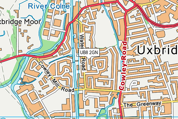 UB8 2GN map - OS VectorMap District (Ordnance Survey)