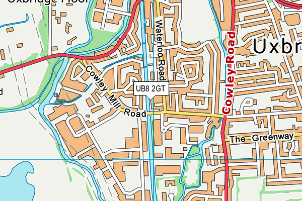UB8 2GT map - OS VectorMap District (Ordnance Survey)