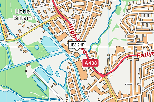 UB8 2HP map - OS VectorMap District (Ordnance Survey)