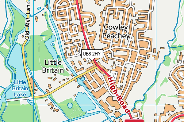 UB8 2HY map - OS VectorMap District (Ordnance Survey)