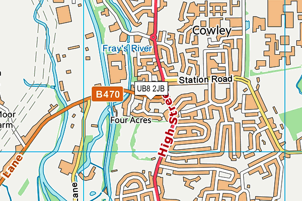 UB8 2JB map - OS VectorMap District (Ordnance Survey)