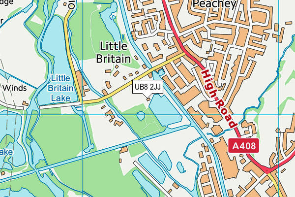 UB8 2JJ map - OS VectorMap District (Ordnance Survey)