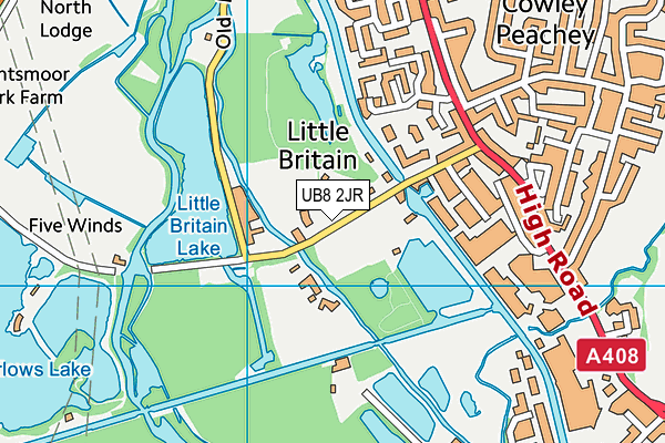 UB8 2JR map - OS VectorMap District (Ordnance Survey)