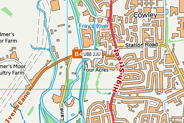 UB8 2JU map - OS VectorMap District (Ordnance Survey)