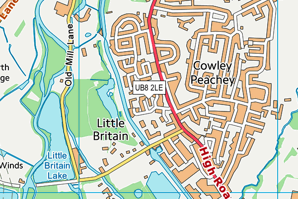 UB8 2LE map - OS VectorMap District (Ordnance Survey)