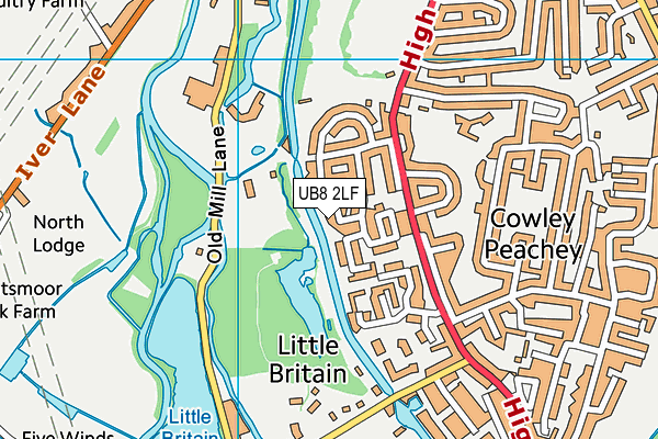 UB8 2LF map - OS VectorMap District (Ordnance Survey)