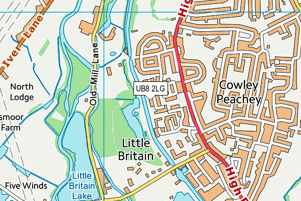 UB8 2LG map - OS VectorMap District (Ordnance Survey)