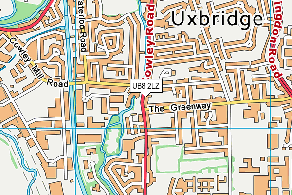 UB8 2LZ map - OS VectorMap District (Ordnance Survey)