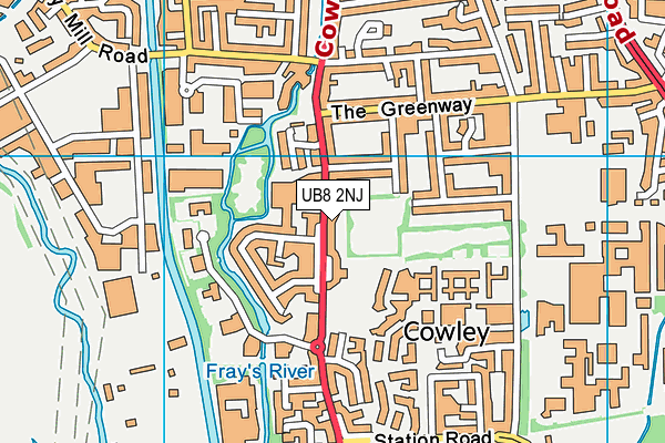 UB8 2NJ map - OS VectorMap District (Ordnance Survey)