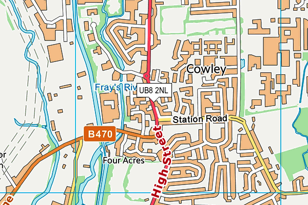 UB8 2NL map - OS VectorMap District (Ordnance Survey)