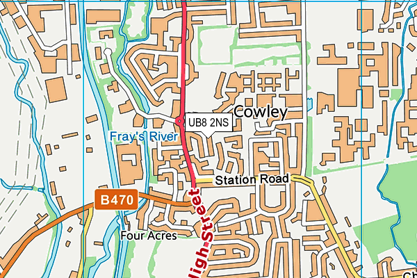 UB8 2NS map - OS VectorMap District (Ordnance Survey)