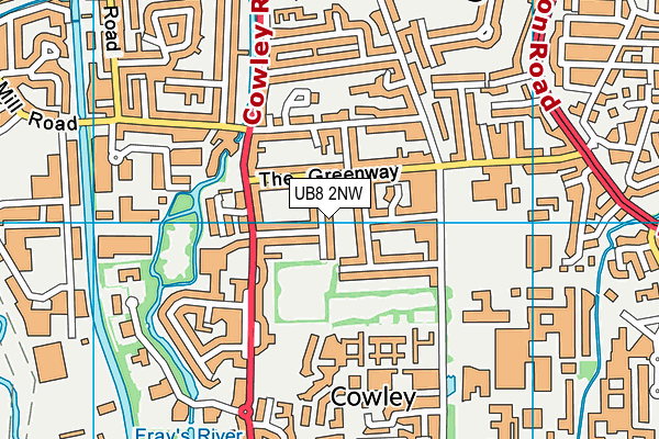 UB8 2NW map - OS VectorMap District (Ordnance Survey)