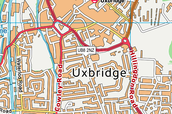 UB8 2NZ map - OS VectorMap District (Ordnance Survey)
